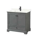 Wyndham Deborah (single) 36-Inch Dark Gray Vanity - Matte Black