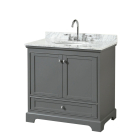 Wyndham Deborah (single) 36-Inch Dark Gray Vanity - Polished Chrome