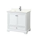 Wyndham Deborah (single) 36-Inch White Vanity - Polished Chrome
