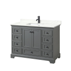 Wyndham Deborah (single) 48-Inch Dark Gray Vanity - Matte Black