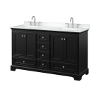 Wyndham Deborah (double) 60-Inch Dark Espresso Vanity - Polished Chrome