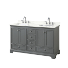 Wyndham Deborah (double) 60-Inch Dark Gray Vanity - Polished Chrome