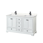 Wyndham Deborah (double) 60-Inch White Vanity - Matte Black