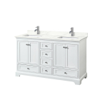 Wyndham Deborah (double) 60-Inch White Vanity - Polished Chrome