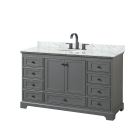 Wyndham Deborah (single) 60-Inch Dark Gray Vanity - Matte Black