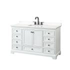 Wyndham Deborah (single) 60-Inch White Vanity - Matte Black