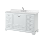 Wyndham Deborah (single) 60-Inch White Vanity - Polished Chrome