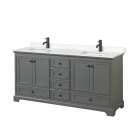 Wyndham Deborah (double) 72-Inch Dark Gray Vanity - Matte Black