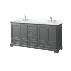 Wyndham Deborah (double) 72-Inch Dark Gray Vanity - Polished Chrome