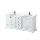 Wyndham Deborah (double) 72-Inch White Vanity - Matte Black