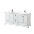 Wyndham Deborah (double) 72-Inch White Vanity - Polished Chrome