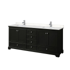 Wyndham Deborah (double) 80-Inch Dark Espresso Vanity - Polished Chrome