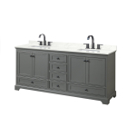 Wyndham Deborah (double) 80-Inch Dark Gray Vanity - Matte Black