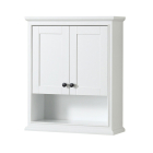 Wyndham Deborah 25-Inch White Over-The-Toilet Bathroom Cabinet - Matte Black