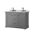 Wyndham Avery (double) 48-Inch Dark Gray Vanity - Matte Black