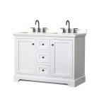Wyndham Avery (double) 48-Inch White Vanity - Matte Black