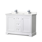 Wyndham Avery (double) 48-Inch White Vanity - Polished Chrome