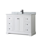 Wyndham Avery (single) 48-Inch White Vanity - Matte Black