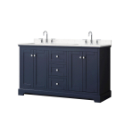 Wyndham Avery (double) 60-Inch Dark Blue Vanity - Polished Chrome