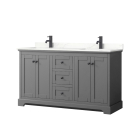 Wyndham Avery (double) 60-Inch Dark Gray Vanity - Matte Black
