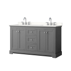 Wyndham Avery (double) 60-Inch Dark Gray Vanity - Polished Chrome