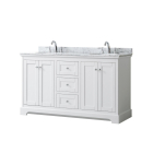 Wyndham Avery (double) 60-Inch White Vanity - Polished Chrome