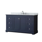 Wyndham Avery (single) 60-Inch Dark Blue Vanity - Polished Chrome