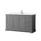 Wyndham Avery (single) 60-Inch Dark Gray Vanity - Polished Chrome
