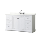 Wyndham Avery (single) 60-Inch White Vanity - Matte Black
