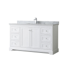 Wyndham Avery (single) 60-Inch White Vanity - Polished Chrome