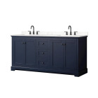 Wyndham Avery (double) 72-Inch Dark Blue Vanity - Matte Black