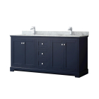 Wyndham Avery (double) 72-Inch Dark Blue Vanity - Polished Chrome