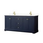 Wyndham Avery (double) 72-Inch Dark Blue Vanity - Brushed Gold