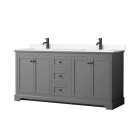 Wyndham Avery (double) 72-Inch Dark Gray Vanity - Matte Black
