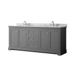 Wyndham Avery (double) 80-Inch Dark Gray Vanity - Polished Chrome