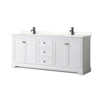 Wyndham Avery (double) 80-Inch White Vanity - Matte Black