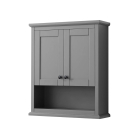 Wyndham Avery 25-Inch Dark Gray Over-The-Toilet Bathroom Cabinet - Matte Black