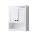 Wyndham Avery 25-Inch White Over-The-Toilet Bathroom Cabinet - Matte Black