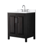 Wyndham Daria (single) 30-Inch Dark Espresso Vanity - Polished Chrome