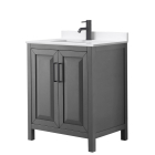 Wyndham Daria (single) 30-Inch Dark Gray Vanity - Matte Black