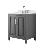 Wyndham Daria (single) 30-Inch Dark Gray Vanity - Polished Chrome
