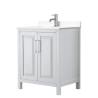 Wyndham Daria (single) 30-Inch White Vanity - Polished Chrome