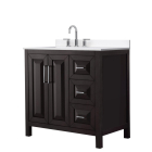 Wyndham Daria (single) 36-Inch Left-Offset Dark Espresso Vanity - Polished Chrome