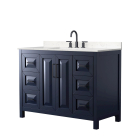Wyndham Daria (single) 48-Inch Dark Blue Vanity Cabinet - Matte Black