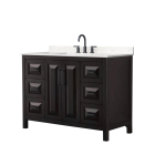 Wyndham Daria (single) 48-Inch Dark Espresso Vanity Cabinet - Matte Black