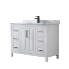 Wyndham Daria (single) 48-Inch White Vanity Cabinet - Matte Black