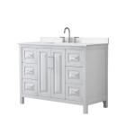 Wyndham Daria (single) 48-Inch White Vanity Cabinet - Polished Chrome