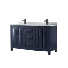 Wyndham Daria (double) 60-Inch Dark Blue Vanity Cabinet - Matte Black
