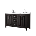 Wyndham Daria (double) 60-Inch Dark Espresso Vanity Cabinet - Polished Chrome