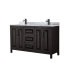Wyndham Daria (double) 60-Inch Dark Espresso Vanity Cabinet - Matte Black